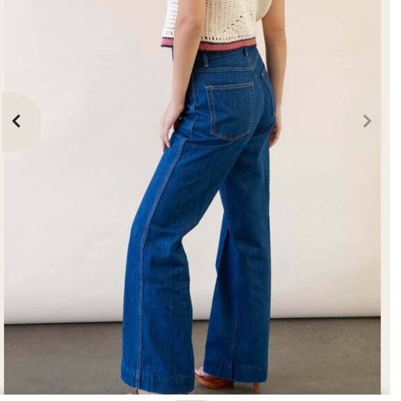 RE/DONE 70's pocket Wide Leg in True Rinse Size 32 NWT RARE color - Picture 2 of 12